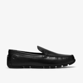Corsley Plain – svarte lærloafers for menn