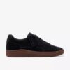 Craft Rally Ace svarte semsket skinn-Sneakers for menn