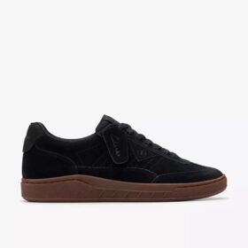 Craft Rally Ace svarte semsket skinn-Sneakers for menn
