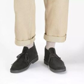 Desert Boot Evo for menn i svart semsket skinn, chukka-modell