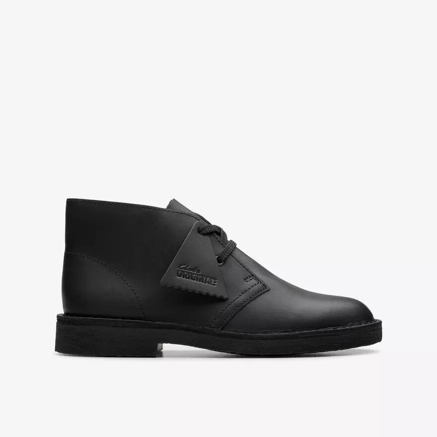 Desert boots for gutter – eldre modeller i svart skinn Desert boots for gutter – eldre modeller i svart skinn