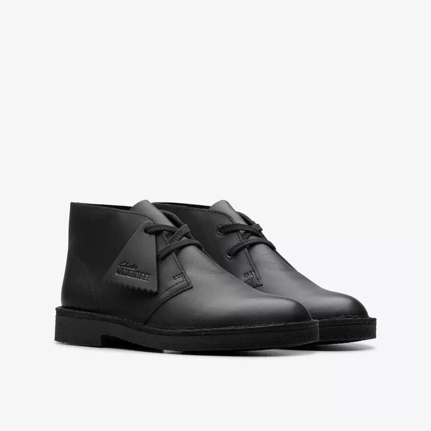 Desert boots for gutter – eldre modeller i svart skinn Desert boots for gutter – eldre modeller i svart skinn