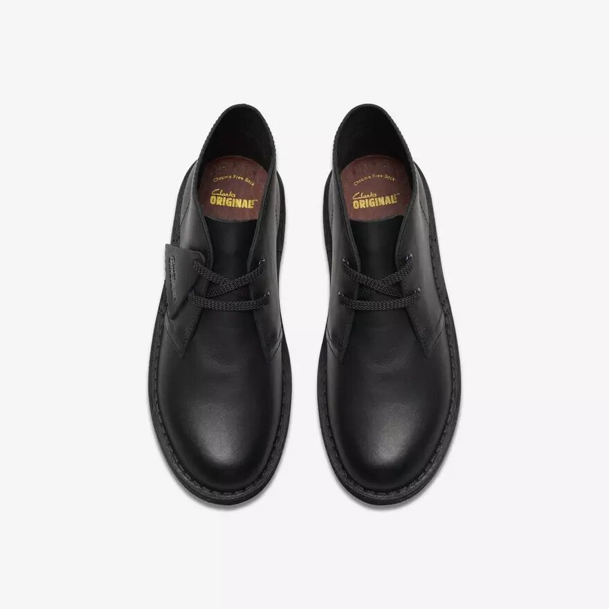 Desert boots for gutter – eldre modeller i svart skinn Desert boots for gutter – eldre modeller i svart skinn