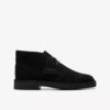 Desert boots for gutter, eldre, svarte ankelstøvletter i semsket skinn, USA