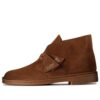 Desert boots for menn i Cola-farget semsket skinn