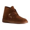 Desert boots for menn i Cola-farget semsket skinn