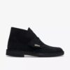 Desert boots for menn i svart semsket skinn