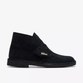 Desert boots for menn i svart semsket skinn