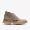Desert boots for women in sand-colored semiskinned leather from the USA