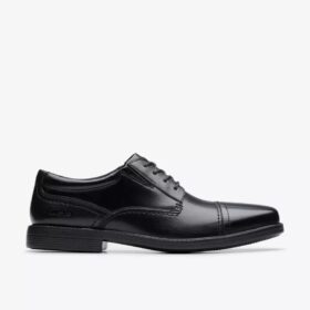 Dresslite Cap svart skinn-Oxfords for menn
