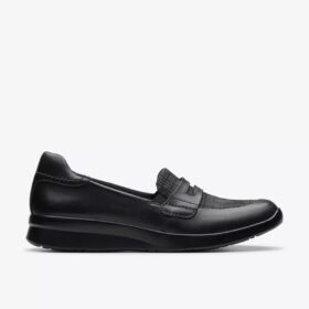 Ellowyn Penny slip-on-sko i svart skinn for kvinner