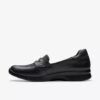Ellowyn Penny slip-on-sko i svart skinn for kvinner