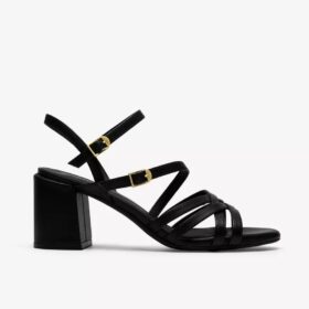 Ezoria-rem-sandaler i svart skinn for damer