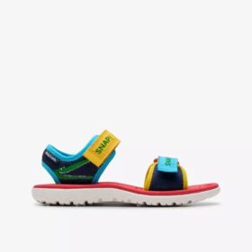 Flate sandaler for barn «Surfing Ace» med marineblått mønster Flate sandaler for barn «Surfing Ace» med marineblått mønster