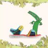 Flate sandaler for barn «Surfing Ace» med marineblått mønster Flate sandaler for barn «Surfing Ace» med marineblått mønster