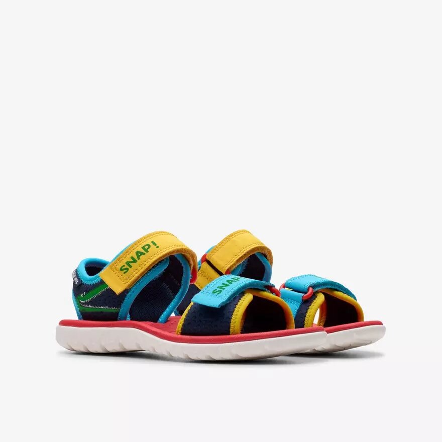 Flate sandaler for barn «Surfing Ace» med marineblått mønster Flate sandaler for barn «Surfing Ace» med marineblått mønster