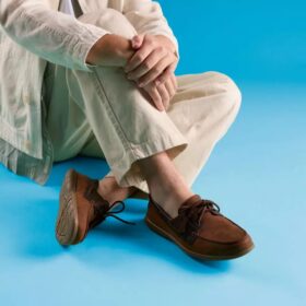 Flexway 2Eye seilersko for menn i brun nubuck