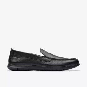 Flexway Step-Loafers i svart skinn for menn