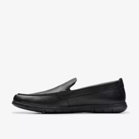 Flexway Step-Loafers i svart skinn for menn