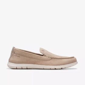 Flexway Step sandfarget semsket skinn-Loafer for menn