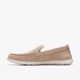 Flexway Step sandfarget semsket skinn-Loafer for menn