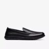 Flexway Step svarte, glatte Loafers for menn