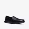 Flexway Step svarte, glatte Loafers for menn