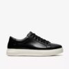 Goswell Tie – svart skinnsneaker for menn