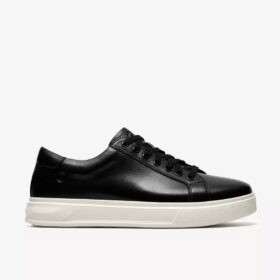 Goswell Tie – svart skinnsneaker for menn