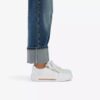 Hollyrose Zip hvite skinnsneakers for kvinner