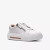 Hollyrose Zip hvite skinnsneakers for kvinner