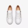 Hollyrose Zip hvite skinnsneakers for kvinner