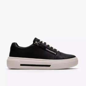 Hollyrose Zip-sneakers i svart skinn for kvinner Hollyrose Zip-sneakers i svart skinn for kvinner