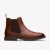 Jaxen Easy Chelsea boots i tan-farget skinn for menn
