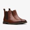 Jaxen Easy Chelsea boots i tan-farget skinn for menn