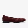 Jazmynn Gem Merlot ballerinasko i semsket skinn for damer