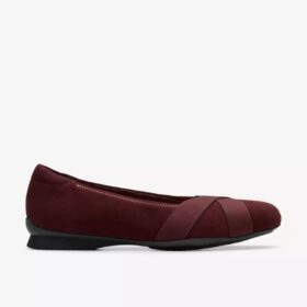 Jazmynn Gem Merlot ballerinasko i semsket skinn for damer
