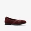 Jazmynn Gem Merlot ballerinasko i semsket skinn for damer