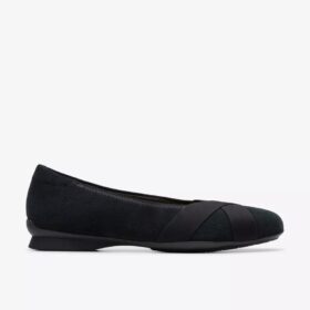 Jazmynn Gem – svarte Slip-ons i semsket skinn for damer