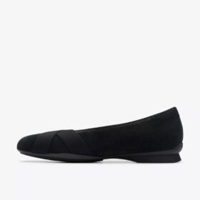 Jazmynn Gem – svarte Slip-ons i semsket skinn for damer