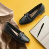 Juliet Echo-Loafers i svart skinn for damer