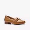 Juliet Echo-Loafers i tan-farget skinn for damer