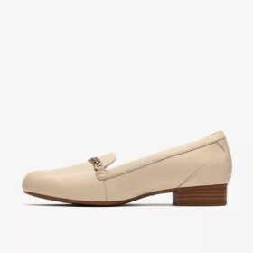 Juliet Mia slip-ons i kremfarget skinn for damer