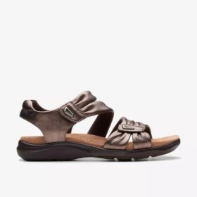 Kitly Ave flate sandaler i brunt skinn for damer