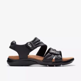 Kitly Ave flate sandaler i svart skinn for damer