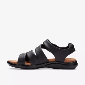 Kitly Ave flate sandaler i svart skinn for damer