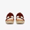 Kitly Gem flate sandaler i brent oransje skinn for damer