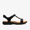 Kitly Gem flate sandaler i svart skinn for damer