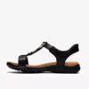 Kitly Gem flate sandaler i svart skinn for damer