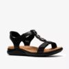 Kitly Gem flate sandaler i svart skinn for damer